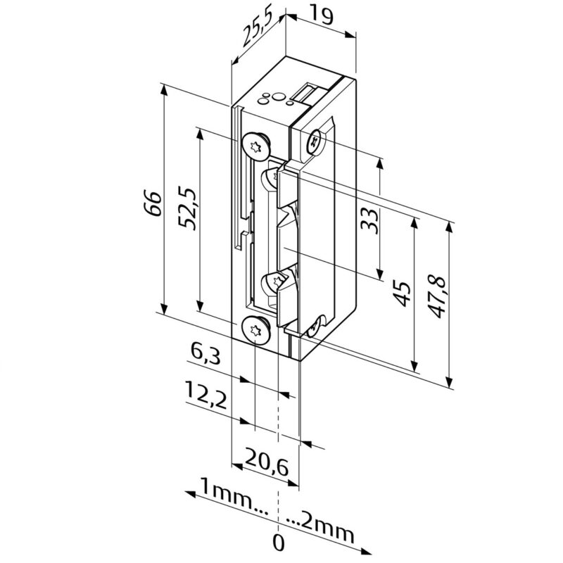 eFF FF-118F.13-A71 zár méret