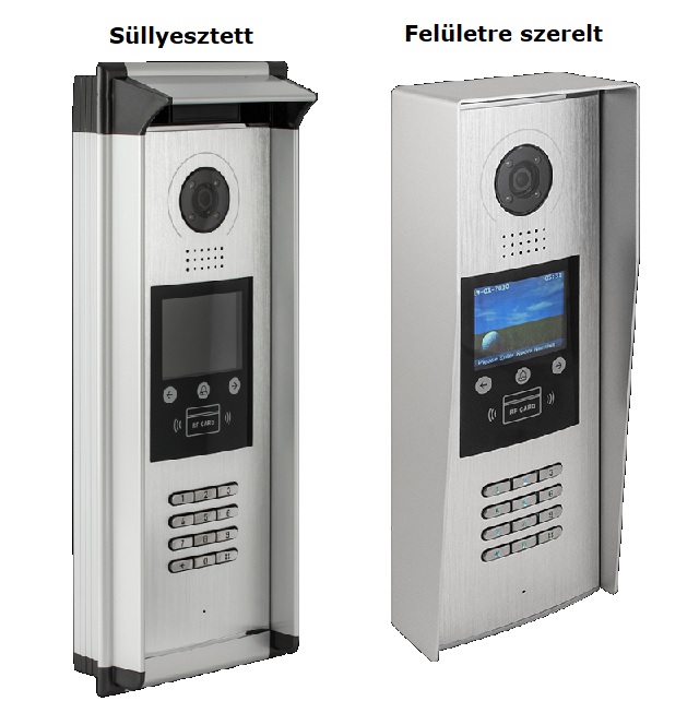 VDMR18s süllyesztett vagy felületre szerelt
