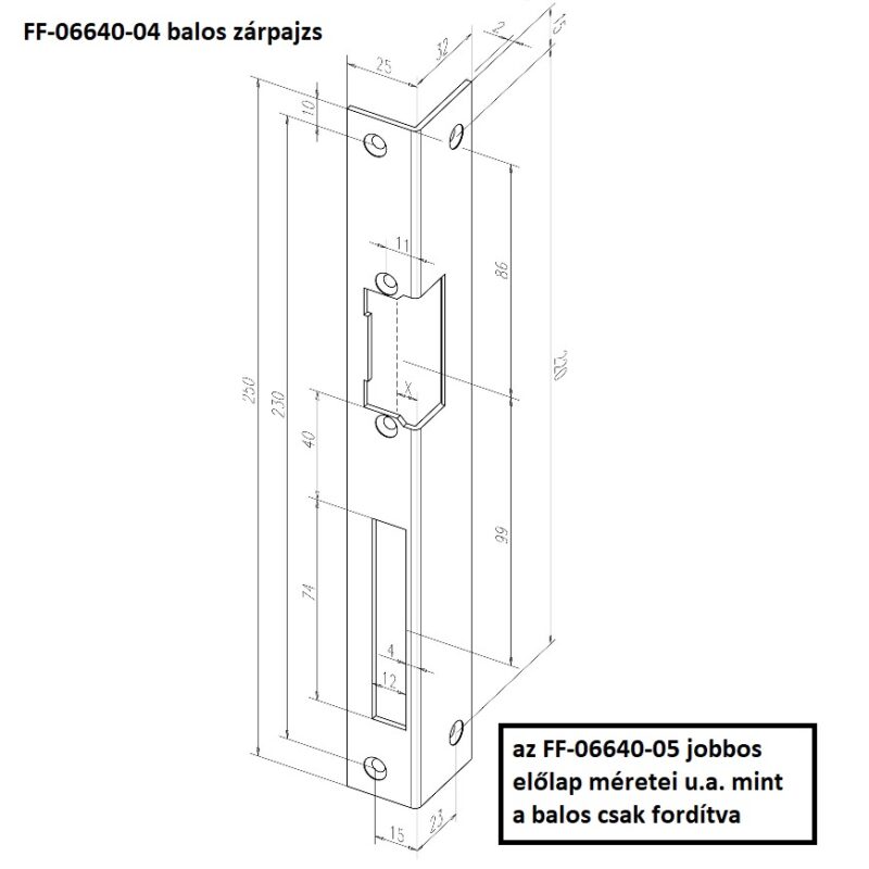 FF-06640-04 05 előlap méretek