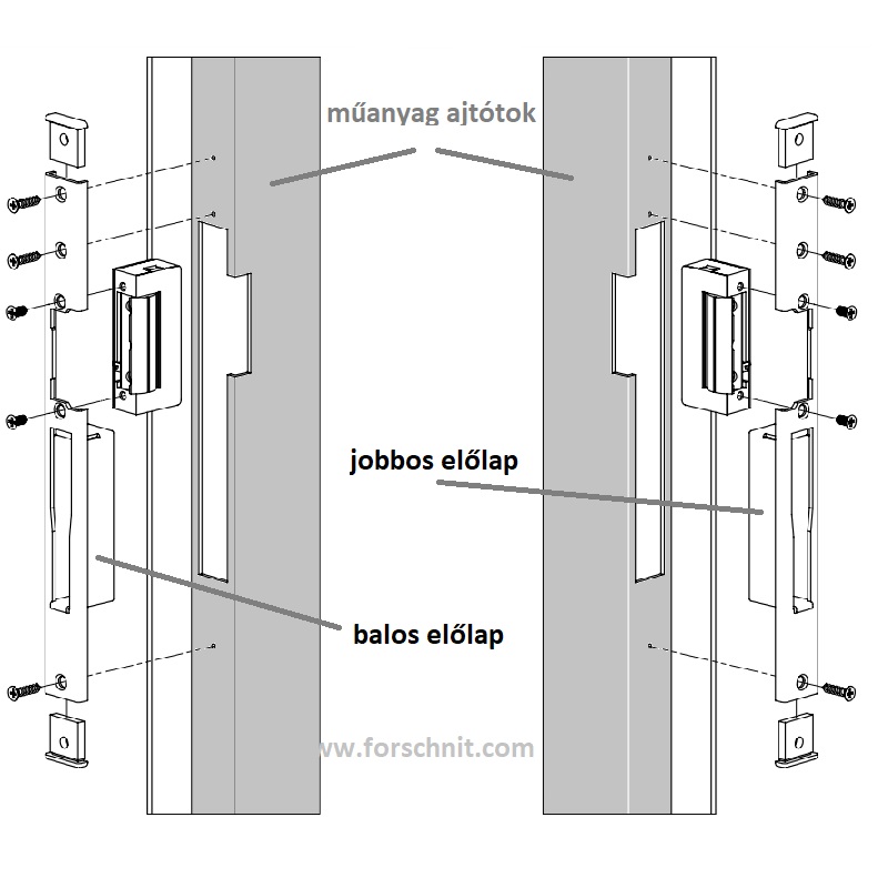 zárfogadó beépítése műanyag ajtóba