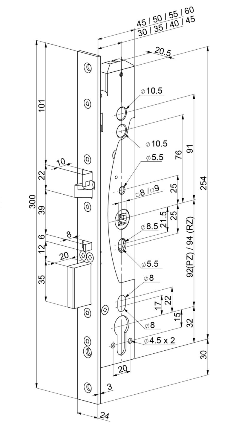 abloy el460 100110 92/35/24 elektromechanikus 100130 92/45/24 egyoldalaszár méret