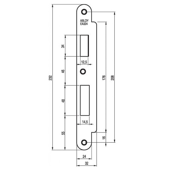 ABLOY EA324 ellenoldal méret