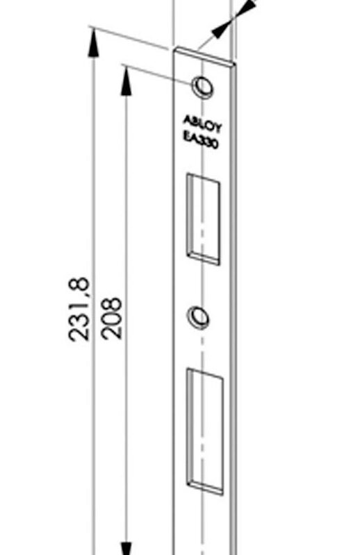 Abloy EA330 ütközőlap méret