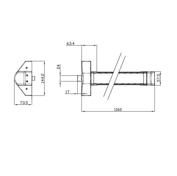 ABLOY PED300-GG pánikrúd, méret